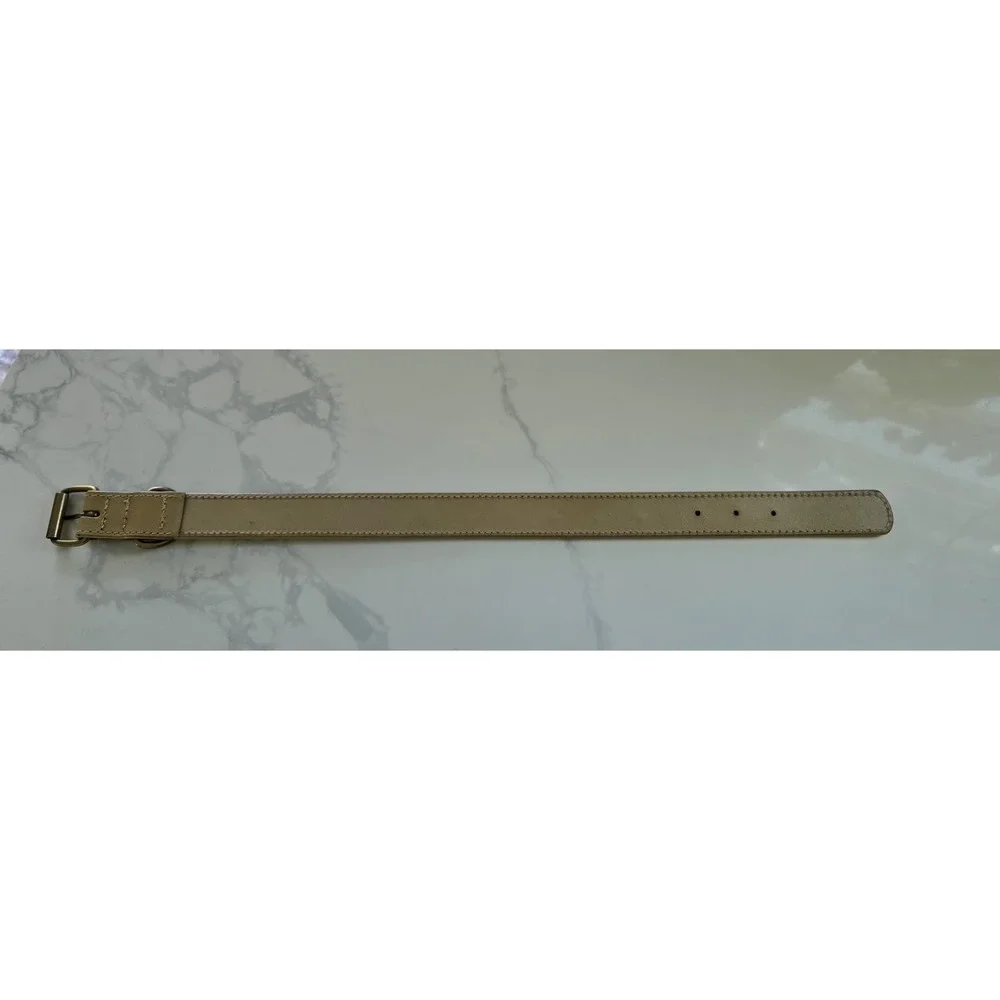 Dog‎ Puppy Lux Gold Metal Bone Collar Beige 21 In New Without Tag